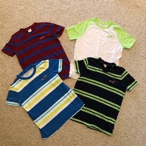 (4) Hollister Embroidered Logo T-shirts